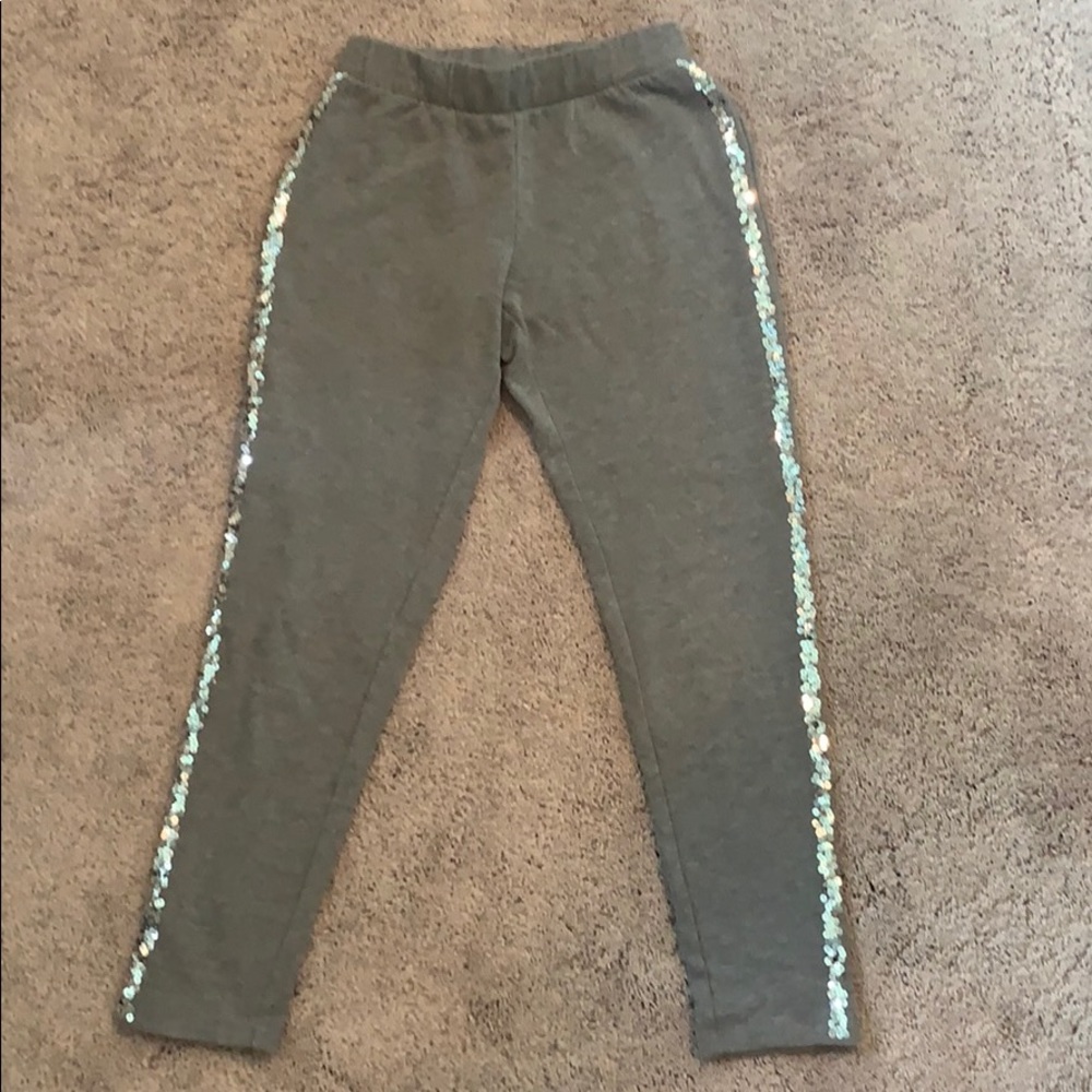 Grey sequined sweatpants